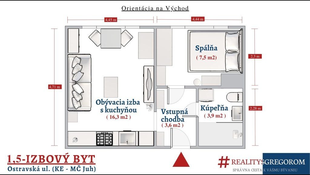 Zrekonštruovaný a zariadený 1,5-izbový byt na Ostravskej ul.
